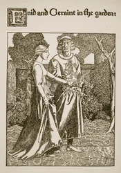 Enid and Geraint in the Garden, illustration from 